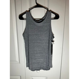 BLACK TAPE Gray Ribbed Tank Top S